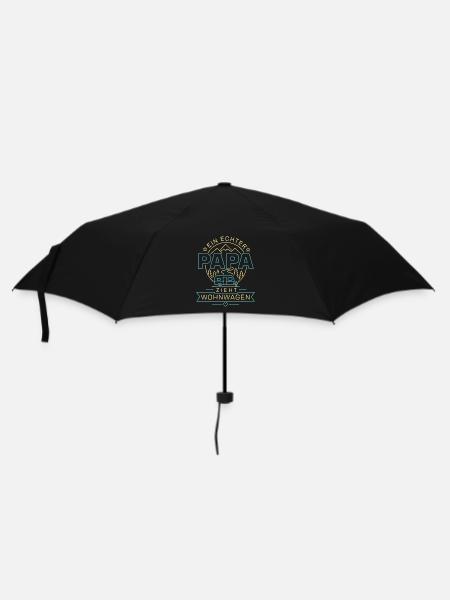 Ein echter Papa zieht Wohnwagen - Regenschirm (klein) - Schwarz