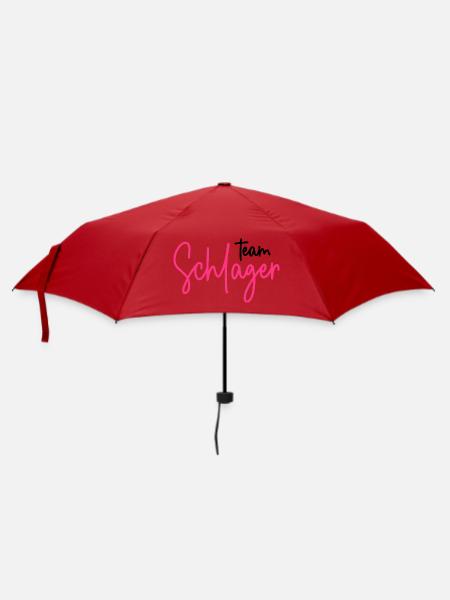 Team Schlager - Schlagerparty - Schlagermusik - Regenschirm (klein) - Rot