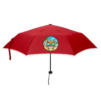 Australische gefleckte Nebelkatzenrasse Cartoon Beach - Regenschirm (klein) - Rot - Vorne