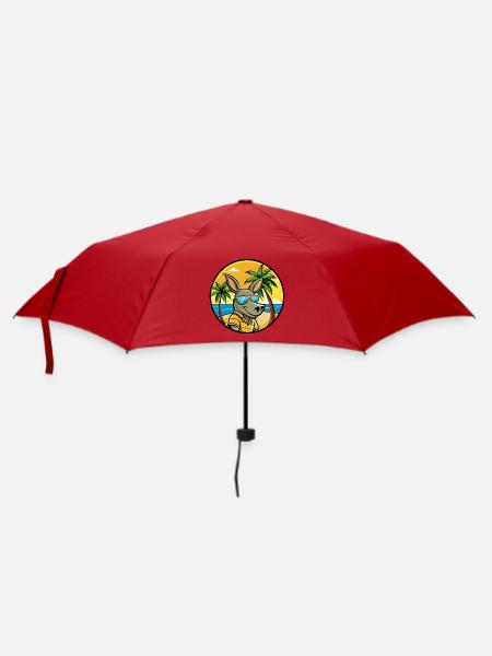 Erdferkel Lustige Cartoon Sommer Strand Sonnenbrille - Regenschirm (klein) - Rot