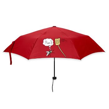 Fliege lustig Renn Run Vektor Fliegenklatsche - Regenschirm (klein) - Rot - Vorne