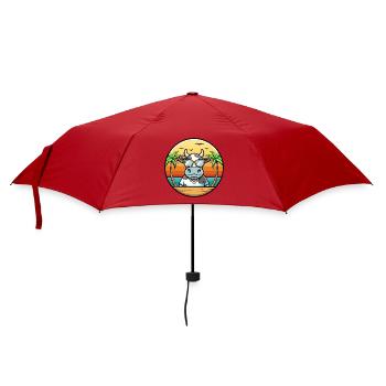 Kuh Lustige Cartoon Sommer Strand Sonnenbrille Aufkleber - Regenschirm (klein) - Rot - Vorne