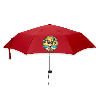 Italian Greyhound Dog Breed Cartoon Sunglass Beach - Umbrella (small) - red - Front