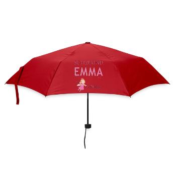 Schulkind Emma erstklassig - Regenschirm (klein) - Rot - Vorne