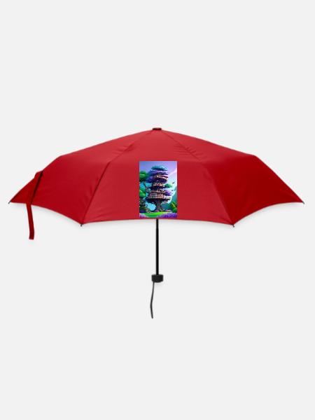 Treehouse Purple - Regenschirm (klein) - Rot