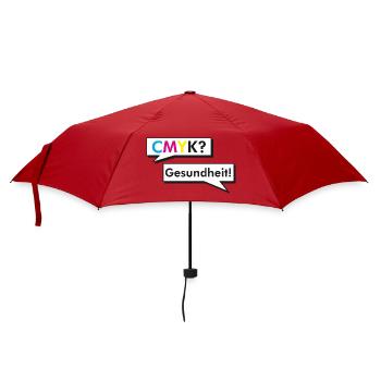 CMYK Grafiker Nerd Spruch Geschenk Shirt - Regenschirm (klein) - Rot - Vorne