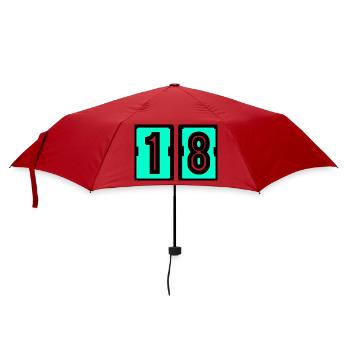 18. 18. GEBURTSTAG. GEBURTSTAG 18 JAHRE. 18 - Regenschirm (klein) - Rot - Vorne