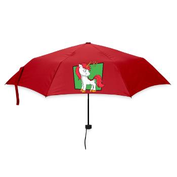 Einhorn - Regenschirm (klein) - Rot - Vorne