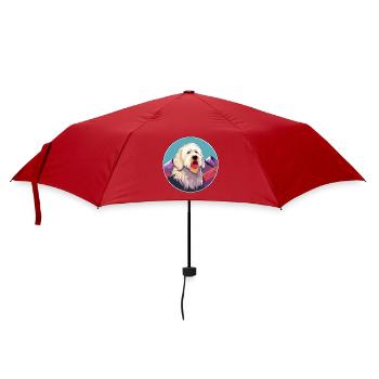 Labradoodle Hunderasse Cartoon Kawaii Aquarell - Regenschirm (klein) - Rot - Vorne