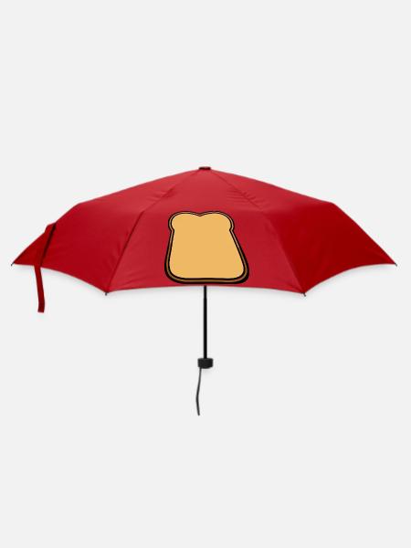 Toastbrot Cartoon Illustration - Regenschirm (klein) - Rot