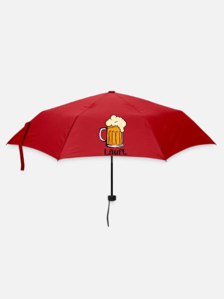 Läuft - Schäumender Bierkrug - Regenschirm (klein) - Rot