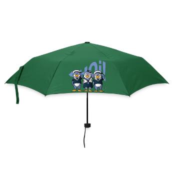 Ahoi Pinguine - Regenschirm (klein) - Flaschengrün - Vorne