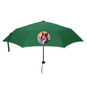 Karpaten Schäferhund Rasse Cartoon Kawaii Wasser - Regenschirm (klein) - Flaschengrün - Vorne