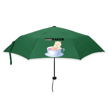 Teenager, Tee-Nager - Regenschirm (klein) - Flaschengrün - Vorne