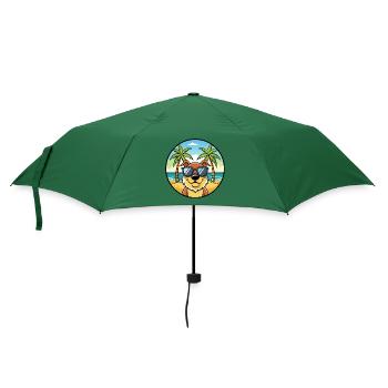 Berger De Beauce Hunderasse Cartoon Sonnenbrille Strand - Regenschirm (klein) - Flaschengrün - Vorne