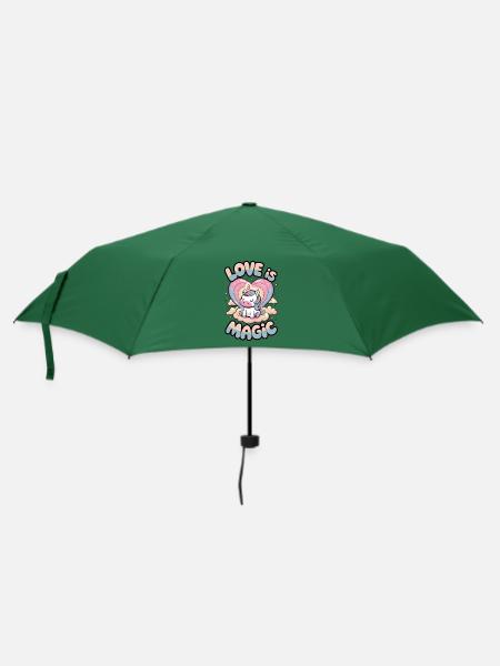 Love Is Magic - Umbrella (small) - bottlegreen