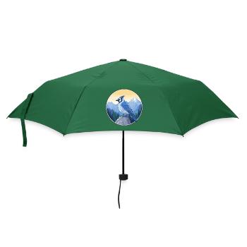 Blauer Eichelhäher Aquarell Karikatur Kawaii Haustier Tier Colo - Regenschirm (klein) - Flaschengrün - Vorne