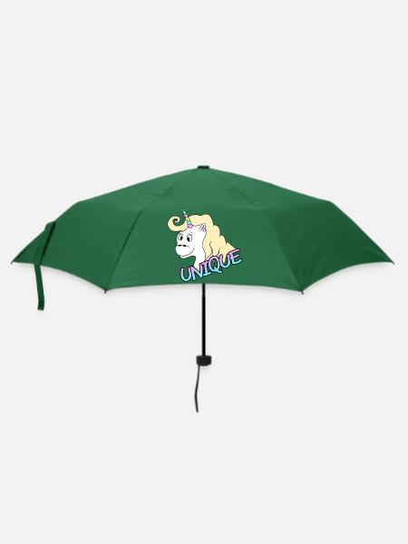 Einzigartiges Einhorn - Regenschirm (klein) - Flaschengrün