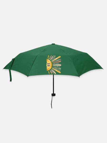 Ich bin genug – Positive Affirmationen Sonne - Regenschirm (klein) - Flaschengrün