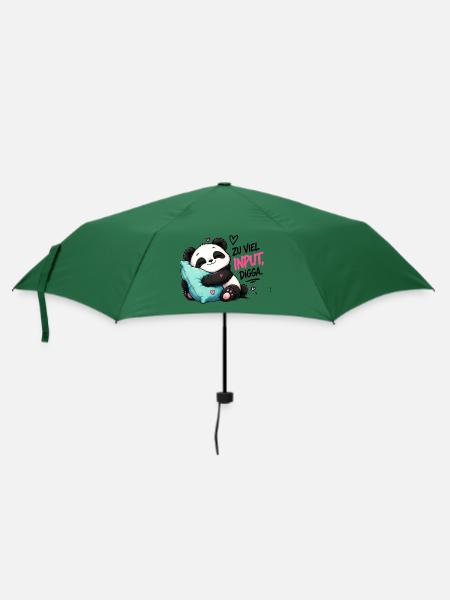 Zu viel Input Digga Panda - Regenschirm (klein) - Flaschengrün