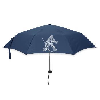 Word Art Hockey Goalie - Umbrella (small) - navy - Front
