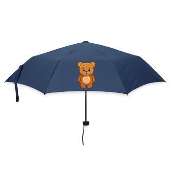 Bär Niedliche Maskottchen Zeichentrickfigur Kawaii - Regenschirm (klein) - Navy - Vorne