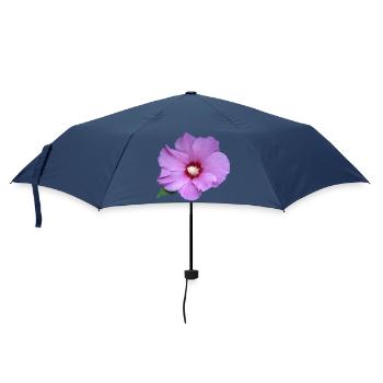Rose rosa Blume Roseneibisch - Regenschirm (klein) - Navy - Vorne