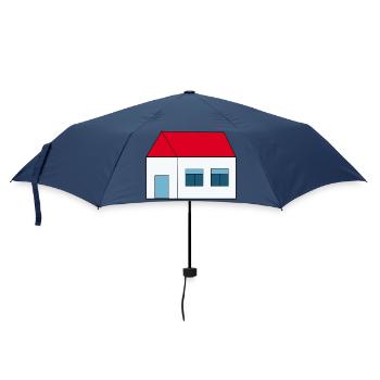 Haus minimal Bauherr Richtfest Geschenk Einzug - Regenschirm (klein) - Navy - Vorne