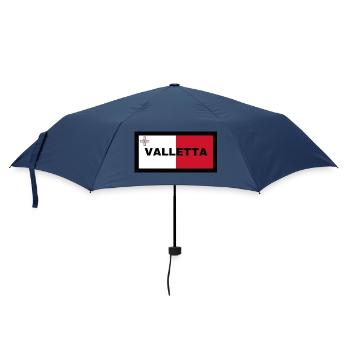 Valletta City in Malta Flagge - Regenschirm (klein) - Navy - Vorne