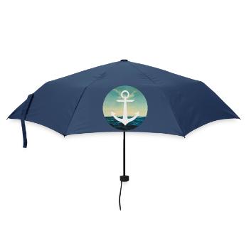 Meer Kreisrund / Sea circular - Regenschirm (klein) - Navy - Vorne