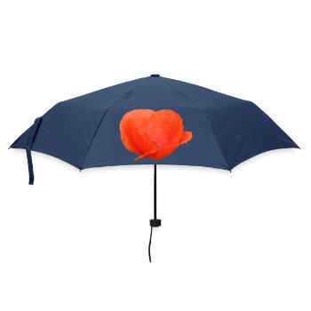 Mohnblume Mohn Klatschmohn - Regenschirm (klein) - Navy - Vorne