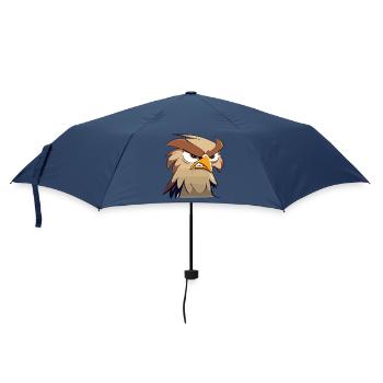 Lustige Adlerkopf Cartoon Illustration - Regenschirm (klein) - Navy - Vorne