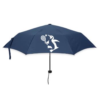Pinguin Tennis Tennisspieler Silhouette Minimalist - Regenschirm (klein) - Navy - Vorne