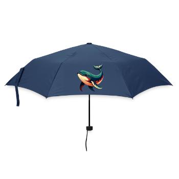 Whale Cartoon Character Colorful Pet Animal - Umbrella (small) - navy - Front