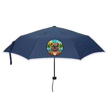 Bordeauxdogge Hunderasse Cartoon Sonnenbrille Strand - Regenschirm (klein) - Navy - Vorne