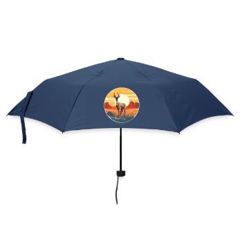 Antilope Buntes Aquarell Cartoon Kawaii Tier - Regenschirm (klein) - Navy - Vorne