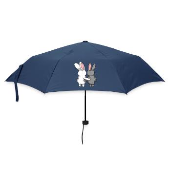 Hasen Süße Häschen - Regenschirm (klein) - Navy - Vorne