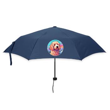 Labradoodle Hunderasse Cartoon Kawaii Aquarell - Regenschirm (klein) - Navy - Vorne