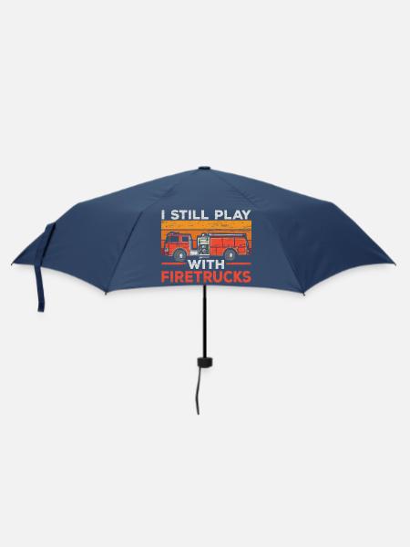 Brandbekämpfung Feuerwehrmann Feuerwehrmann Feuer - Regenschirm (klein) - Navy