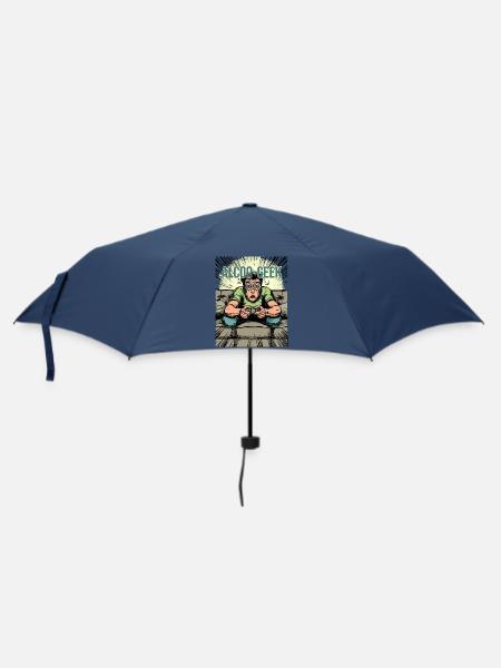 ALKOHOLIKER-NERD – VIDEOSPIELSÜCHTIGER - Regenschirm (klein) - Navy