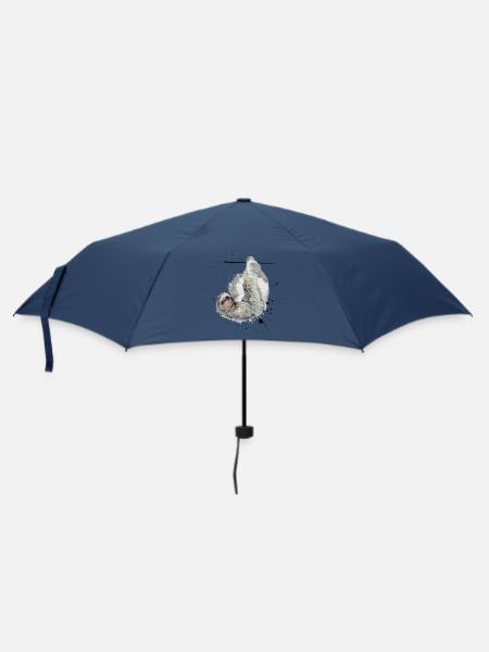 Bequem Hängendes Faultier im Aquarellstil - Regenschirm (klein) - Navy
