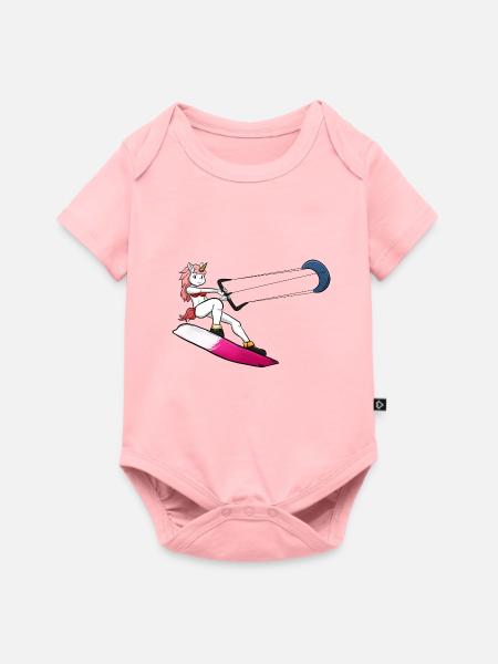 Kitesurf Unicorn - Baby Premium Kurzarmbody - Rosa