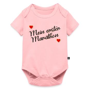 Erster Marathon, Laufen - Baby Premium Kurzarmbody - Rosa - Vorne