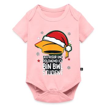 Gelfrisur Und Polohemd BWL Student Weihnachten - Baby Premium Kurzarmbody - Rosa - Vorne