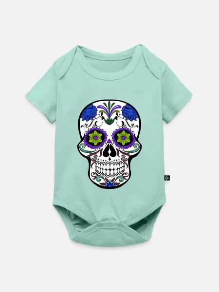 mexikanischer Schädel - Baby Premium Kurzarmbody - Mint