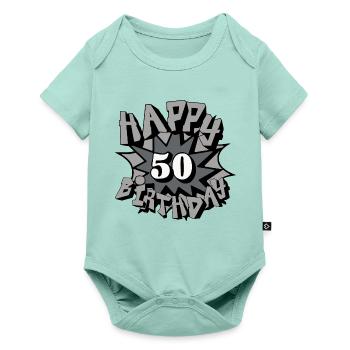 50.Geburtstag,50 Jahre,Airbrush, Happy Birthday(25 - Baby Premium short-sleeve bodysuit - mint  - Front