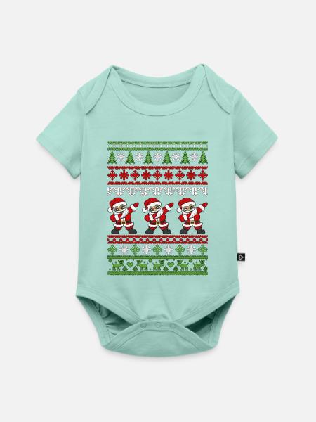 Dabbender Weihnachtsmann – Ugly Christmas Strickmu - Baby Premium Kurzarmbody - Mint