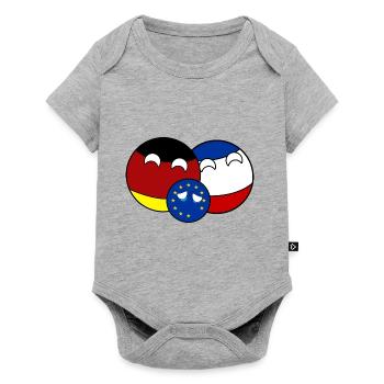 Countryball Germany France EU - Brexit - Baby Premium Kurzarmbody - Grau meliert - Vorne