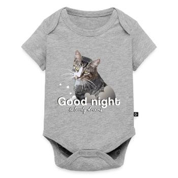 Schlafshirt gute Nacht good night - Baby Premium Kurzarmbody - Grau meliert - Vorne