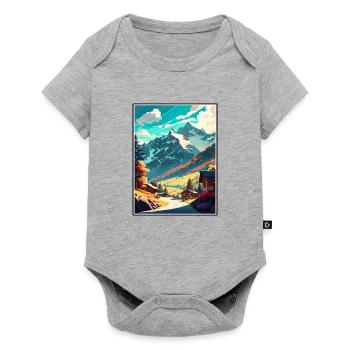 Mayrhofen Autriche Vintage voyage affiche Souvenir - Body à manches courtes Premium Bébé - gris chiné - Devant